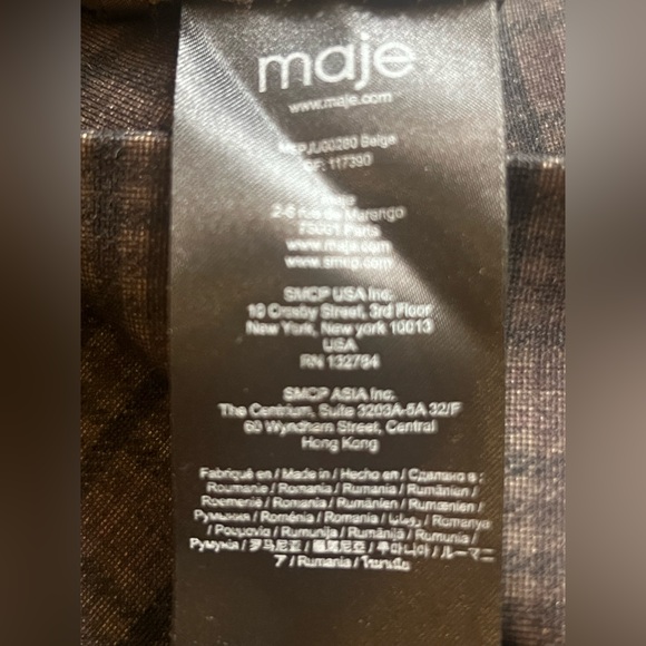 Maje Mini Skirt Pleated Plaid Asymmetrical Sz EU34/ 2 Brown Clueless Preppy - Picture 7 of 8